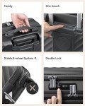 LUGGEX Carry On Luggage with Compartment and Cup Holder, Expandable PC Hard Shell Suitcase with Front Pocket (Gunmetal, Carry-On 20-Inch)