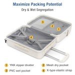 KYME Hardside Carry On Luggage with Laptop Compartment (White, Carry-On 20 Inch)
