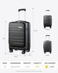 LUGGEX Carry On Luggage 22x14x9 Airline Approved, Polycarbonate Hard Suitcase with Front Pocket (Charcoal Metallic, 20 Inch, 35L)