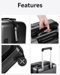 LUGGEX Carry On Luggage 22x14x9 Airline Approved, Polycarbonate Hard Suitcase with Front Pocket (Charcoal Metallic, 20 Inch, 35L)