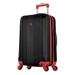 Olympia USA Apache II 21 Inch Expandable Rolling Carry On Lightweight Hardside Double 4 Wheel Spinner Luggage Suitcase with Locking System and Hidden Laptop Compartment, Black/Red