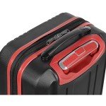 Olympia USA Apache II 21 Inch Expandable Rolling Carry On Lightweight Hardside Double 4 Wheel Spinner Luggage Suitcase with Locking System and Hidden Laptop Compartment, Black/Red