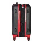 Olympia USA Apache II 21 Inch Expandable Rolling Carry On Lightweight Hardside Double 4 Wheel Spinner Luggage Suitcase with Locking System and Hidden Laptop Compartment, Black/Red