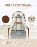 LOVEVOOK Travel Backpack for Women Men as Personal Item Flight Approved, 40L Luggage Carry On Backpack,17.3inch Large Daypack Laptop Backpack Waterproof Outdoor Sports with 3 Packing Cubes,Beige-Brown