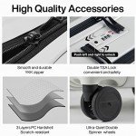 Hanke 20 Inch Carry On Luggage Airline Approved Hard Shell Suitcases with Wheels & Front Pocket Travel Luggage Lightweight Carry On Suitcase for Travel Rolling Luggage(Grayish white)