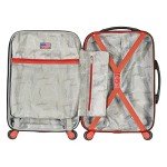 Olympia USA Apache II 21 Inch Expandable Rolling Carry On Lightweight Hardside Double 4 Wheel Spinner Luggage Suitcase with Locking System and Hidden Laptop Compartment, Black/Red