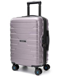BAGSMART Carry On Luggage 22x14x9 Airline Approved with TSA Lock,20 Inch Lightweight Luggage with Spinner Wheels,100% PC Hard Shell Carry On Suitcases for Men Women,Rose Purple