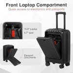 VentureVault Carry On Luggage 22x14x9 Airline Approved, 20 Inch Hard Shell Carry On Luggage, Suitcase Carry-on Small Siutcase with Wheels (Black, 1PC)