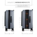TRAVELARIM 22 Inch Carry On Luggage 22x14x9 Airline Approved, Carry On Suitcase with Wheels, Hard-shell Carry-on Luggage, Grey Small Suitcase, Hardside Luggage Carry On with Cosmetic Carry On Bag