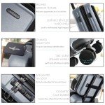 TRAVELARIM 22 Inch Carry On Luggage 22x14x9 Airline Approved, Carry On Suitcase with Wheels, Hard-shell Carry-on Luggage, Grey Small Suitcase, Hardside Luggage Carry On with Cosmetic Carry On Bag