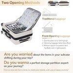 Merax 20 Inch Carry On Luggage with Wheels Top Opening Hard Shell Suitcase TSA Luggage Suitcases for Travel Woman Men(White)