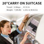 EMPSIGN Carry On Luggage with Spinner Wheels, Hard Shell Carry-On Suitcase 21x14x9 Airline Approved & Built-in TSA Lock, Durable Travel Rolling Suitcase, Carry-On 20-Inch, Light Purple