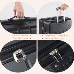Sweetcrispy Carry on Luggage Hard Shell Lightweight Expandable Rolling Suitcase with Spinner Wheels TSA Lock, Classic Black, 20 inch