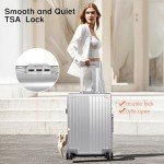 VentureVault All Aluminum Carry On Luggage 22x14x9 Airline Approved，Hard Shell Carry On Luggage, Zipperless Luggage Aluminum Suitcase Luggage (sliver, 20inch)
