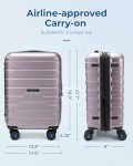 BAGSMART Carry On Luggage 22x14x9 Airline Approved with TSA Lock,20 Inch Lightweight Luggage with Spinner Wheels,100% PC Hard Shell Carry On Suitcases for Men Women,Rose Purple