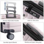EMPSIGN Carry On Luggage with Spinner Wheels, Hard Shell Carry-On Suitcase 21x14x9 Airline Approved & Built-in TSA Lock, Durable Travel Rolling Suitcase, Carry-On 20-Inch, Light Purple