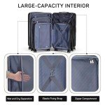 20 Inch Carry-On Luggage, Hard Shell Rolling Suitcase with TSA Lock, Expandable Lightweight Luggage with Spinner Wheels, Black