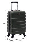 Wrangler Hardside Spinner Carry-On Luggage, Deep Depth, 22-Inch