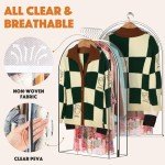 BAMALU 4 Packs 40" Clear Garment Bags for Hanging Clothes, 10" Gusseted for Closet Storage, Clean and Tidy Plastic Covers for Coats, Dresses, Jackets