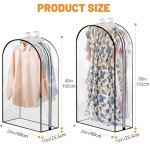 Dntorx 4 Pack Full Clear Garment Bags (40&60"), Clothes Covers with 10" Gusseted, Transparent Bags for Hanging Clothes, Suit Bags, Coat Covers for Closet with Side Zip for Coats, Jackets, Dress