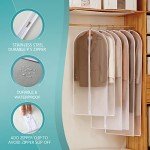 Perber 40" Garment Bags for Hanging Clothes, 10 Packs Suit Bags for Closet Storage, Plastic Waterproof Suit Cover Bags with Zipper for Coats, Jackets, Shirts (Set of 10)