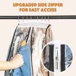 BAMALU 4 Packs 40" Clear Garment Bags for Hanging Clothes, 10" Gusseted for Closet Storage, Clean and Tidy Plastic Covers for Coats, Dresses, Jackets