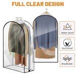 Dntorx 4 Pack Full Clear Garment Bags (40&60"), Clothes Covers with 10" Gusseted, Transparent Bags for Hanging Clothes, Suit Bags, Coat Covers for Closet with Side Zip for Coats, Jackets, Dress