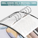 Liuoud Clear Garment Bags for Hanging Clothes 10” Gusseted, Suit Bags for Closet Storage, Hanging Plastic Clothes Cover for Coat, Dress, Fur, Shirt, 4 Pack, 40” Long
