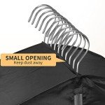 MISSLO 10" Gusseted Garment Bags for Hanging Clothes Compression 43" Suit Bags for Closet Storage Space Saver Clothes Bags for Travel Suit Cover Bags, 3 Packs