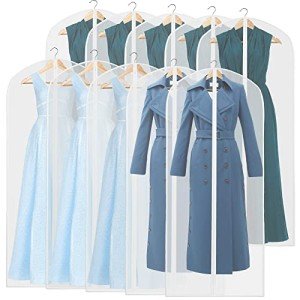 Simple Houseware 55-Inch Clear Garment Bags with Zipper for Suits, Dresses, Costumes, Uniforms - 10 Pack