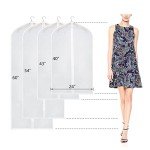 Zilink Clear Coat Covers Garment Bag 54-inch Garment Bags for Hanging Clothes Storage Bag for Coat with Full Length Zipper for Clothing Storage Bags Hanging, Set of 10