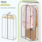 LANDNEOO 6 Pack Clear Garment Bags for Hanging Clothes with Zippers on Double Sides - 10'' Gusseted Clothes Storage for Coat, Dress, and Fur in Closet - 40'' Long Suit Bags