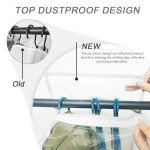 Ouzoustate 10" Clear Garment Bags for Hanging Clothes- 50" Gusseted Plastic Suit Dress Bags for Closet Storage Covers, 3 Packs