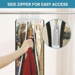 Moucas 10" Gusseted All Clear Garment Bag, 50" Suit Bags for Closet Storage, Garment Bags for Hanging Clothes, Garment Covers with Side Zipper for Coats, Jackets, Dresses - 3 Pack