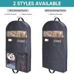 BALEINE 60'' Garment Bag with 3 Storage Pockets, Double Zip Top Opening, 5" Side Widened Travel Bag for Dresses, Suit, Coats Travel Essential (1 Pack)