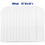 Simple Houseware 55-Inch Clear Garment Bags with Zipper for Suits, Dresses, Costumes, Uniforms - 10 Pack
