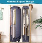KIMBORA 10" Gusseted Clear Wedding Dress Bags for Gowns, 60" Garment Bags for Hanging Clothes Storage with Handles, Suit Bags for Closet Storage, Dress Cover for Long Dresses, Coats (2 Packs, Grey)