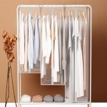Ouzoustate 10" Clear Garment Bags for Hanging Clothes- 50" Gusseted Plastic Suit Dress Bags for Closet Storage Covers, 3 Packs