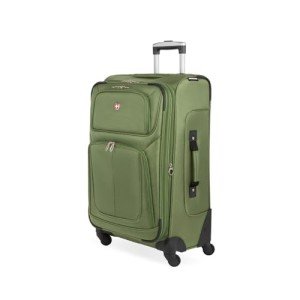 SwissGear Sion Softside Expandable Luggage, Evergreen, Checked-Medium 25-Inch