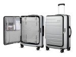 LUGGEX 24 Inch Luggage with Spinner Wheels, Expandable PC Hard Shell Checked Suitcase with Front Opening, Lightweight (Silver Grey, 24 Inch)