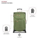 SwissGear Sion Softside Expandable Luggage, Evergreen, Checked-Medium 25-Inch