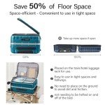 Hanke 24 Inch Checked Luggage PC Hard Case Luggage Top Opening Aluminum Frame Tsa Luggage Suitcases with Wheels for Travel Woman Men, Caribbean Blue.