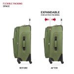 SwissGear Sion Softside Expandable Luggage, Evergreen, Checked-Medium 25-Inch