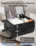 CENSIEN Expandable Checked Luggage, 28 Inch Luggage with Spinner Wheels, Lightweight ABS+PC Hard Shell Large Suitcase with Top Opening, TSA Lock (Black, 1PC)
