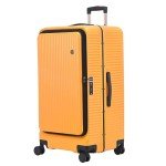 Kaleenie 29 Inch 40 * 37 * 77cm, 113L, Aluminum Checked Luggage with Side Opening, 360° Universal Wheels, Lightweight Hardshell ABS+PC Suitcase with TSA Lock, Orange