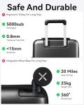LUGGEX 24 Inch Luggage with Spinner Wheels, Expandable PC Hard Shell Checked Suitcase with Front Opening, Lightweight (Silver Grey, 24 Inch)