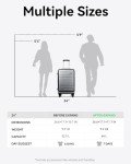 LUGGEX 24 Inch Luggage with Spinner Wheels, Expandable PC Hard Shell Checked Suitcase with Front Opening, Lightweight (Silver Grey, 24 Inch)