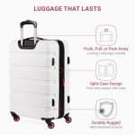 SwissGear 7366 Hardside Expandable Luggage with Spinner Wheels, White, Checked-Medium 23-Inch