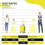 AnyZip Suitcase Hardside PC ABS Lightweight USB Luggage with Wheels TSA Lock Checked-Medium 24 Inch Yellow