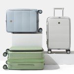 Hanke 24 Inch Expandable Checked Luggage Hard Shell Suitcases with Wheels Top Opening TSA Luggage Rolling Large Suitcases for Travel Luggage(Smoke White)